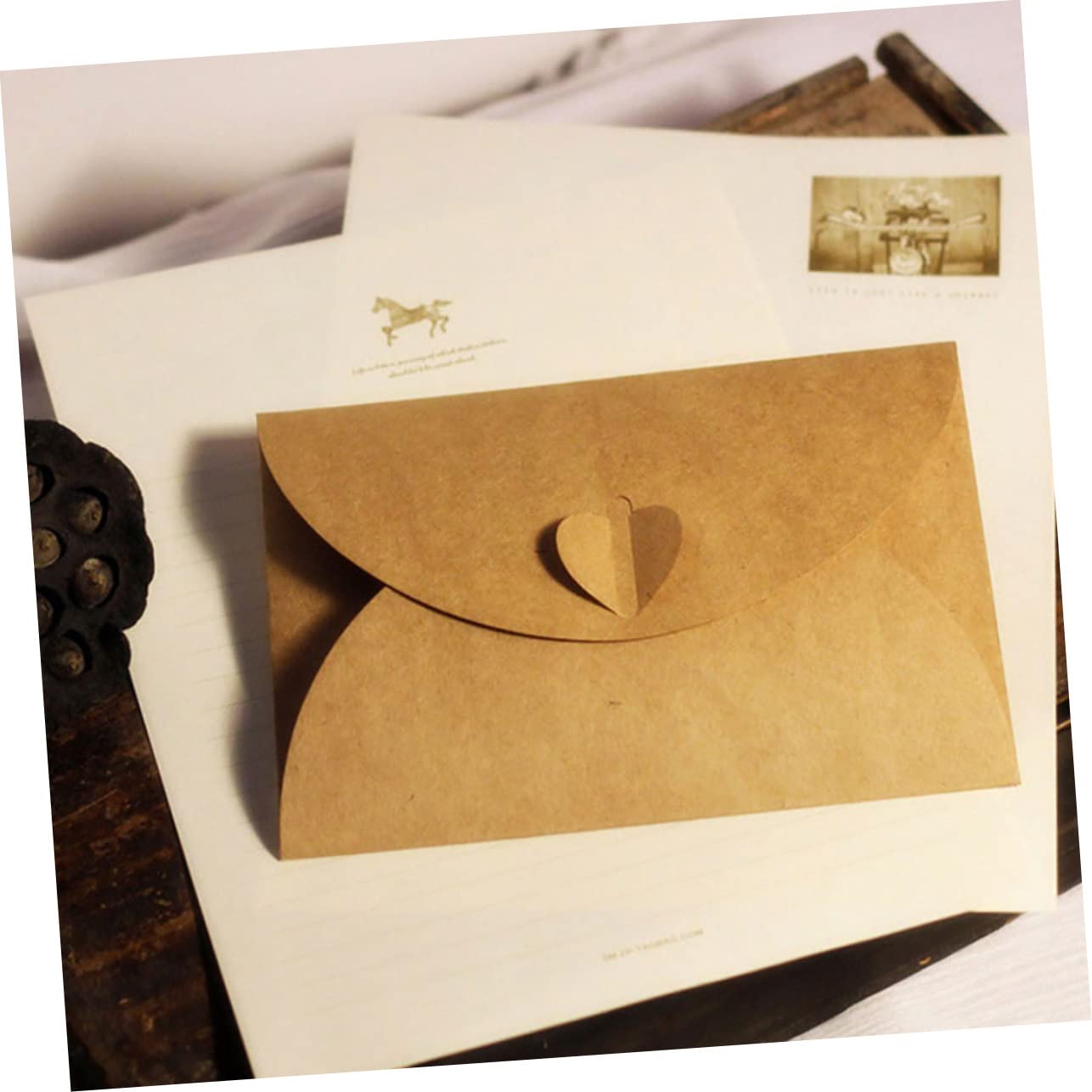 Angoily 100piezas Candado De Kraft Vintage Para Guardar Postales y Suministros De Bricolaje Sobres De Almacenamiento