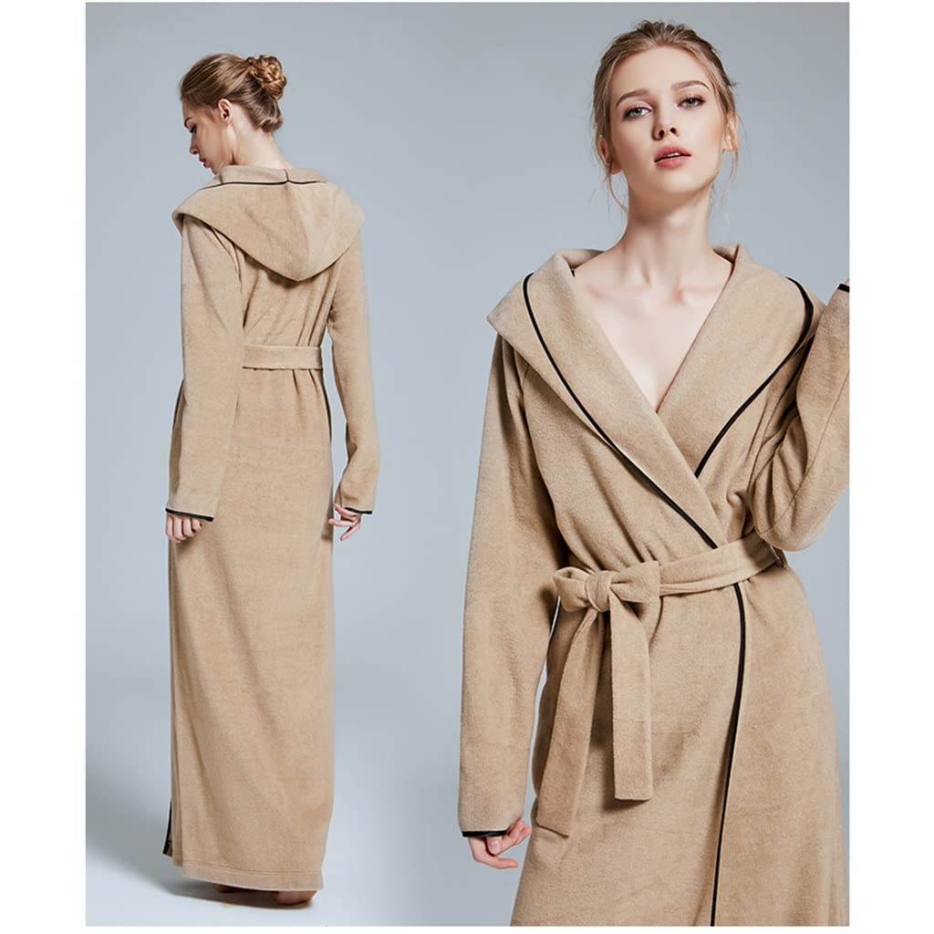 MTFBQ Accappatoi con Cappuccio per Uomo Peluche Caldo Accappatoio in Pile Lunghe Camicie da Notte per Le Donne più Il Formato Super Morbido Sexy Coppia Pigiama Comodo per La Primavera Inverno