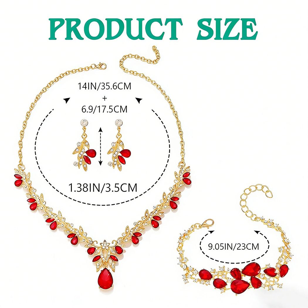 Sixexey Set di gioielli da sposa in cristallo con strass per il collo, accessori per le donne