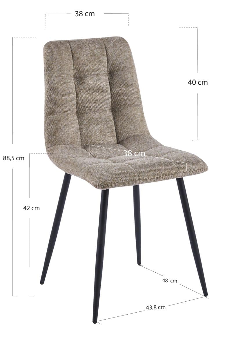 Regalos Miguel - Sillas Comedor - Silla Stuhl Tela - Marrón Claro