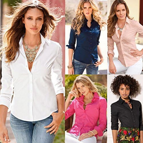 Women's Long Sleeve Button-Down Office Blouse by Tidecc - Image 6