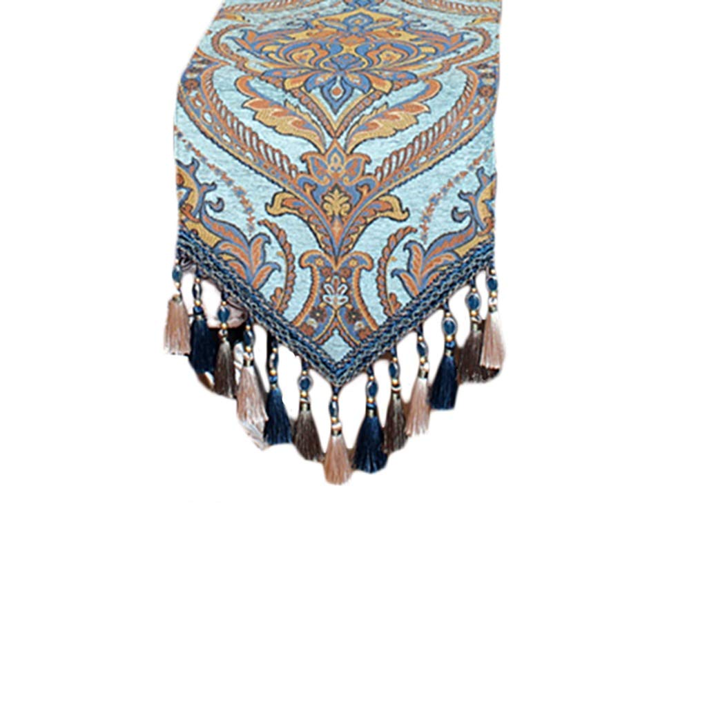 RENRUIRUI Impreso con Hermosos diseños. con Colgante de Borla Estilo Europeo Mesa mostrador Decoracion de Escritorio (Size : 30×200cm)