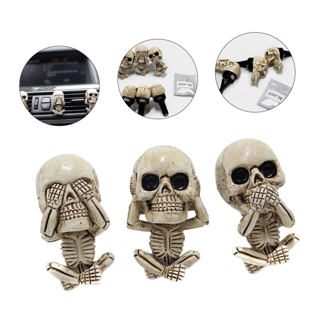 SOLUSTRE 15stücke Teiliges Skull Auto Lüftungsclip Dekorative Aromatherapie Clips Für Auto-innenraum Langlebig Und Luftreinigend Einzigartiges Design Für Stilvolle Autodekoration
