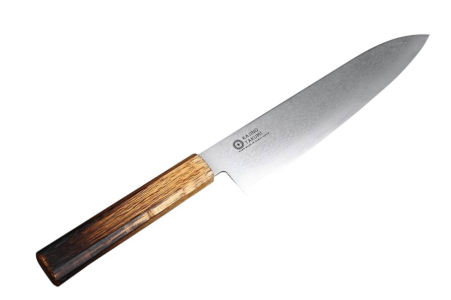 『希少』ダマスカス包丁　鍛治の匠　牛刀 Amazon｜鍛冶の匠(Kajino Takumi) ダマスカス牛刀 [刃渡り215mm