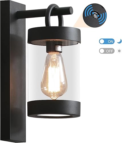 Luces de pared para exteriores, del atardecer al amanecer, moderna, para montaje en pared, lámpara de aluminio E26, lámpara impermeable para porche,