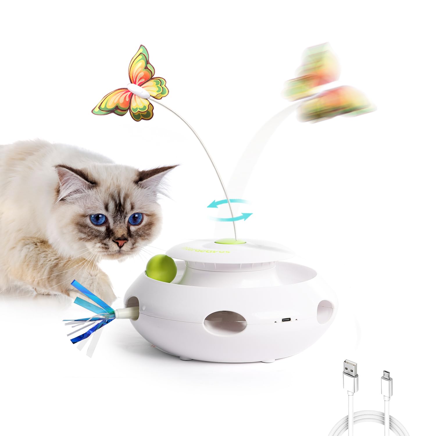 Amazon.com: ALL FOR PAWS 3 in 1 Interactive Butterfly Flutter Cat
