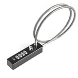 Cable Locks with Combination, 23-3/5 Inch Length Steel Cable Rope 4-Digit Combination Lock with Resettable Code for Bikes, Lockers, File Cabinets, Wardrobes, Small Fences (Black)