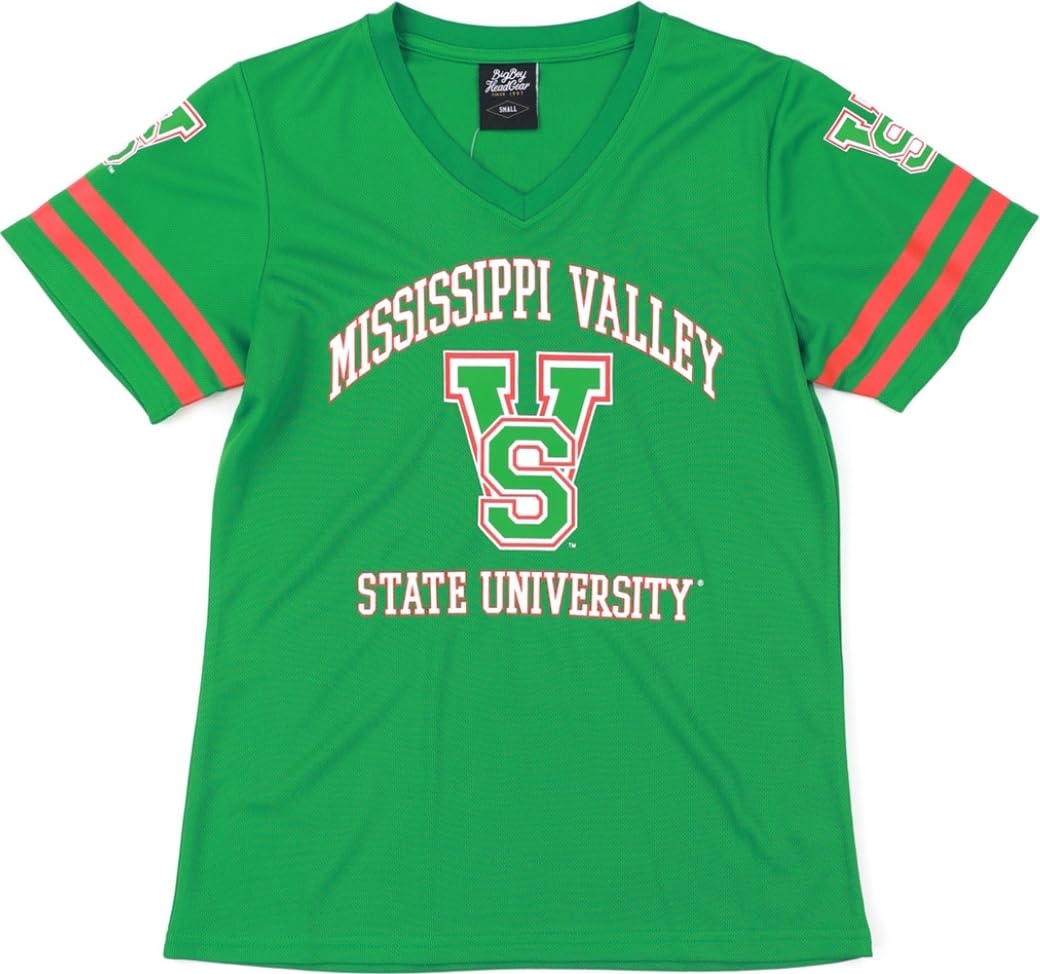 Big Boy Mississippi Valley State Delta Devils S1 Womens Football Jersey Tee [Green - M] - ID#68052