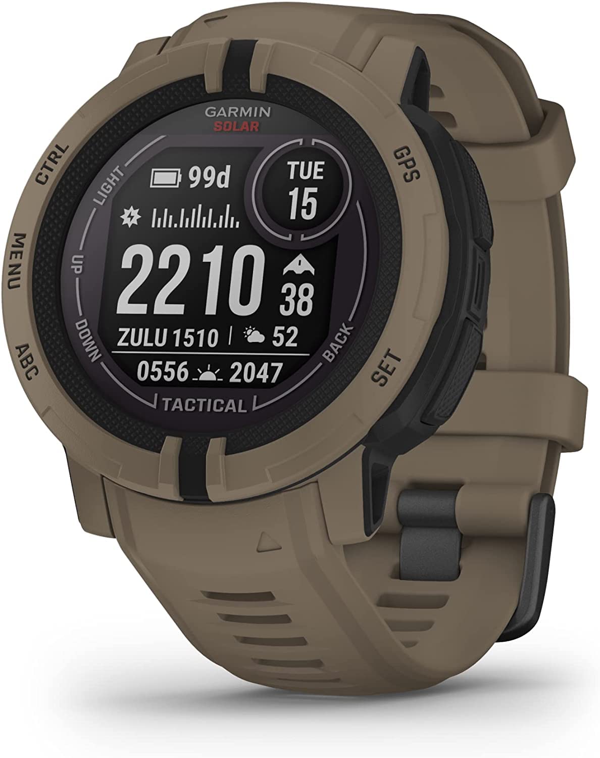 Garmin Instinct 2 Solar Tactical-Edition GPS Smartwatch, Battery