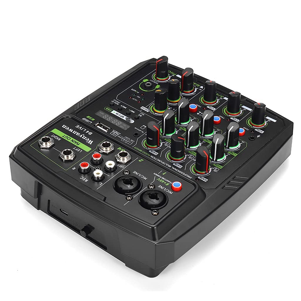 Audio Mixer Registrazione Scheda Audio Telefono Trasmissione in diretta Dj Ktv 4 Canali Usb/pc per Microfono a Condensatore