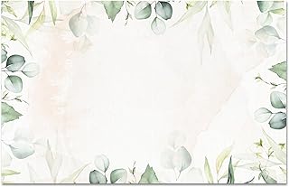 Blank Name Tags Greenery Theme | Perforated 2.25 x 3.5 Inch Name Tag Stickers | 100pcs Name Stickers Name Badge for Wedding, Party, Bridal Shower and Baby Shower