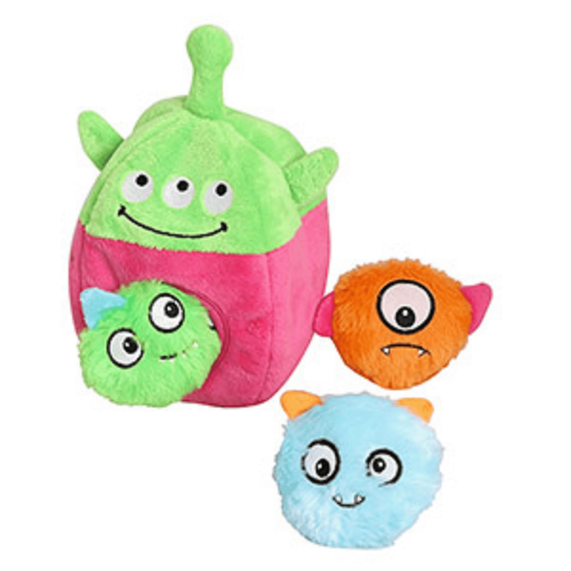 Pet Brands Plush Dog Toy, Hide & Seek Shark Brain Training Toy, Boredom Buster Interactive Puzzle IQ Toys for Dogs with 3 Squeak Toys, Blue