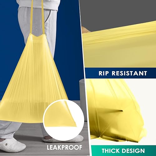 Miniatura 5 de RayPard, bolsas de basura con cordón fuerte, de 5 galones, 80 unidades, bolsas de basura pequeñas, bolsas de plástico pequeñas, forros para botes de