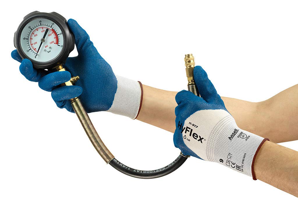Ansell HyFlex 11-917 Work Gloves for Oily Environments Mechanics Glove for Multi-Purpose, Second Skin Feel Liner - Image 4