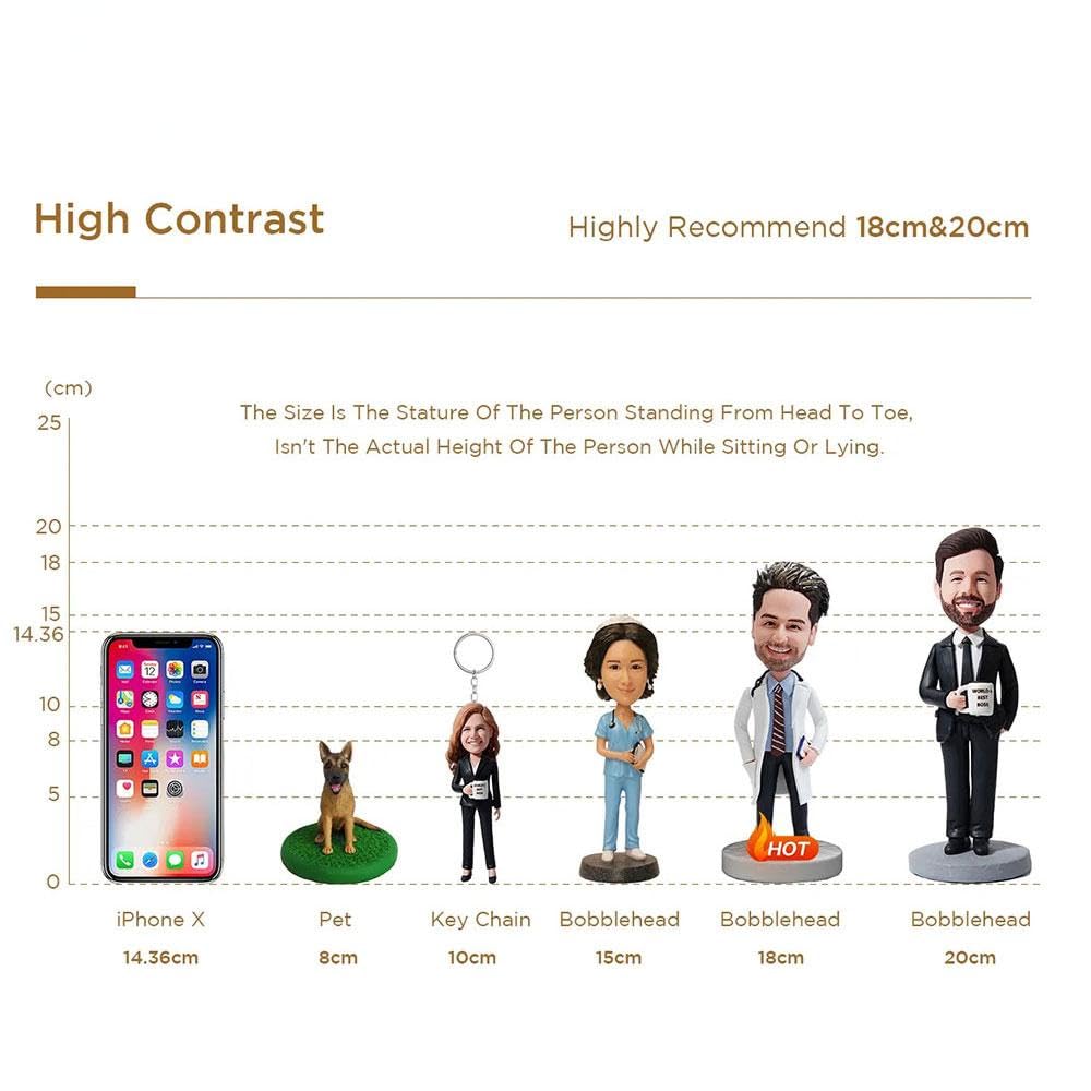 Bobblehead personalizzato Super Dad, statuetta unica fatta a mano, basata sulla tua foto, regalo personalizzato perfetto per la festa del papà, compleanno e altro ancora