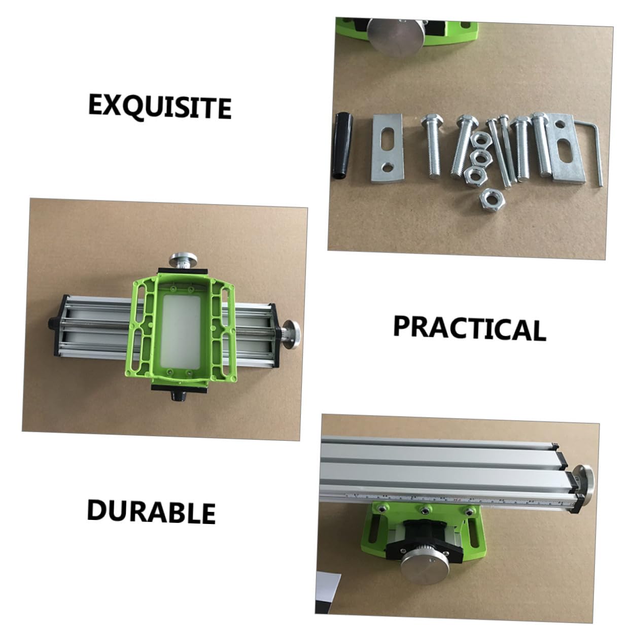 TEHAUX Mini de Fresado Mesa de Trabajo Ajustable de Aleación de Aluminio para Taladro de Banco 310x90 Mm con 2 Ejes y Abrazaderas para Taller y Perforación