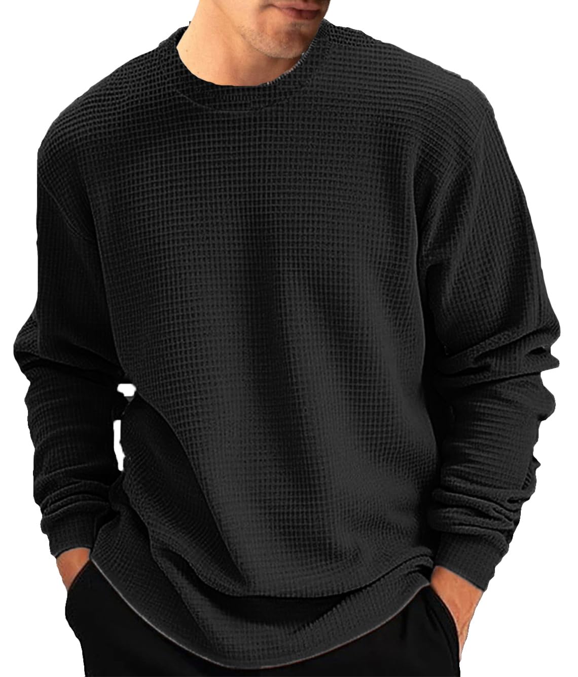 FORCEStylish Cotton Round Neck Full Sleeve Oversize T-Shirt Black
