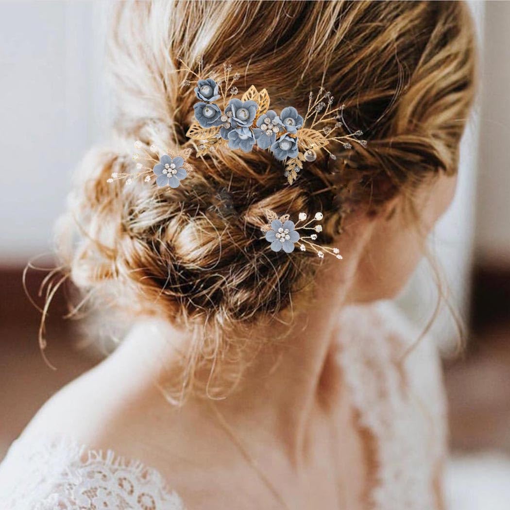 Amazon.com : Foyte Crystal Leaf Wedding Hair Comb and Hair  display picture 3
