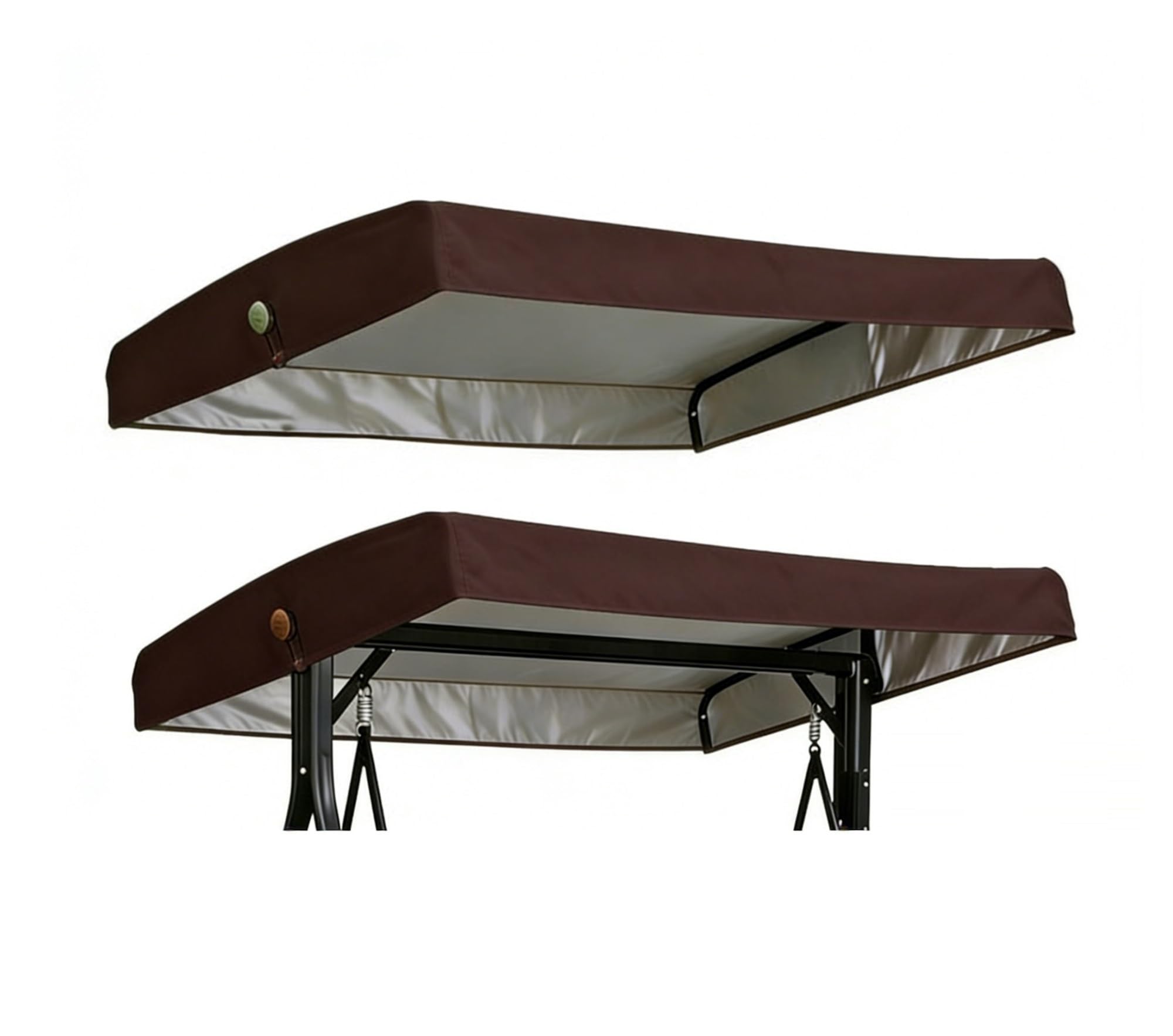 WFXXZL Porch Swing Canopy Top Cover, 75x47x7/9 Swing Canopy Replacement Cover, Waterproof Windproof Sunshade(Brown)
