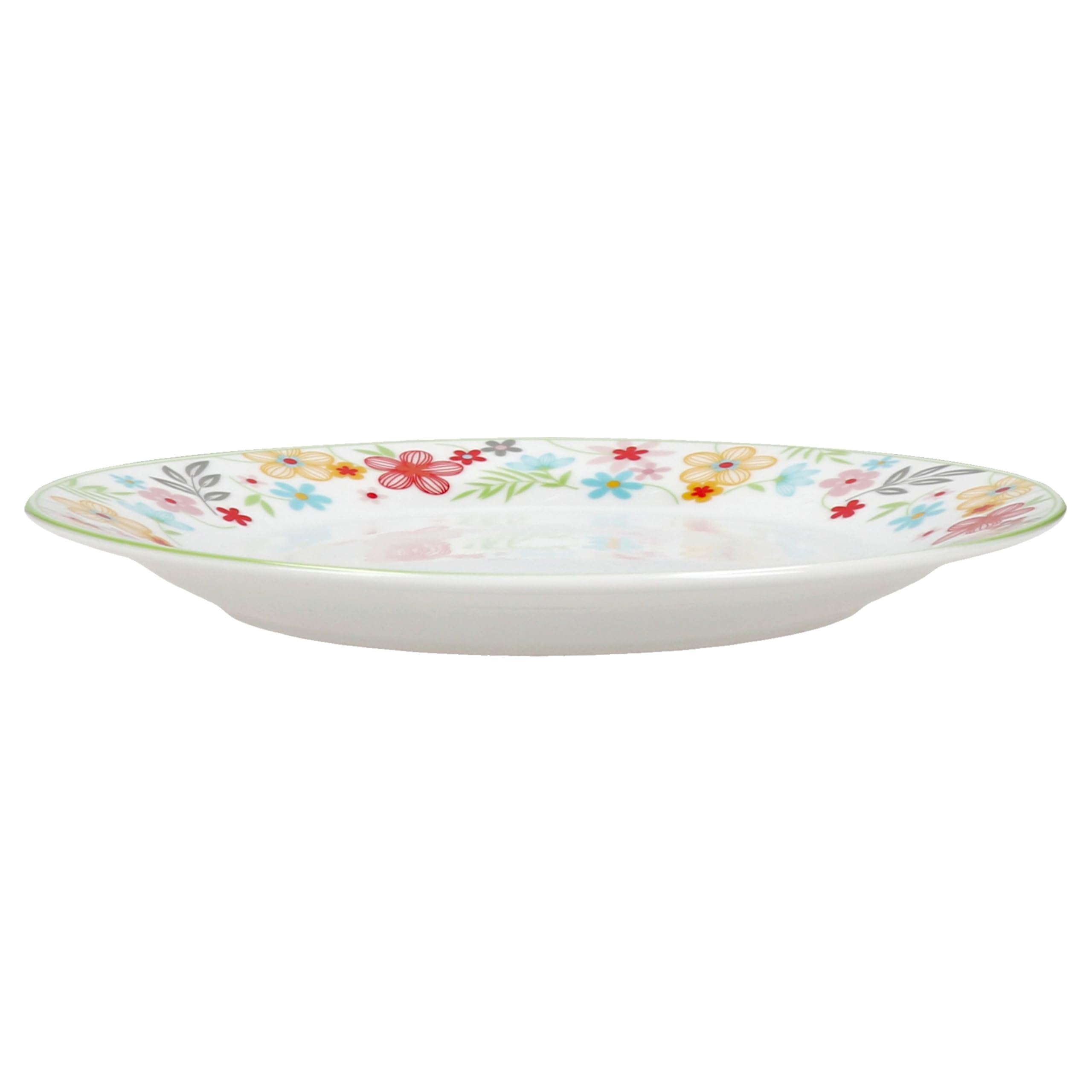 MamboCat 6er Set Variant Blümchen Kuchenteller I farbige Porzellan-Frühstücksteller für 6 Personen I Bunte kleine Teller für Salat, Dessert & Co. beim Frühstück, Mittag, Kaffee & Abendbrot