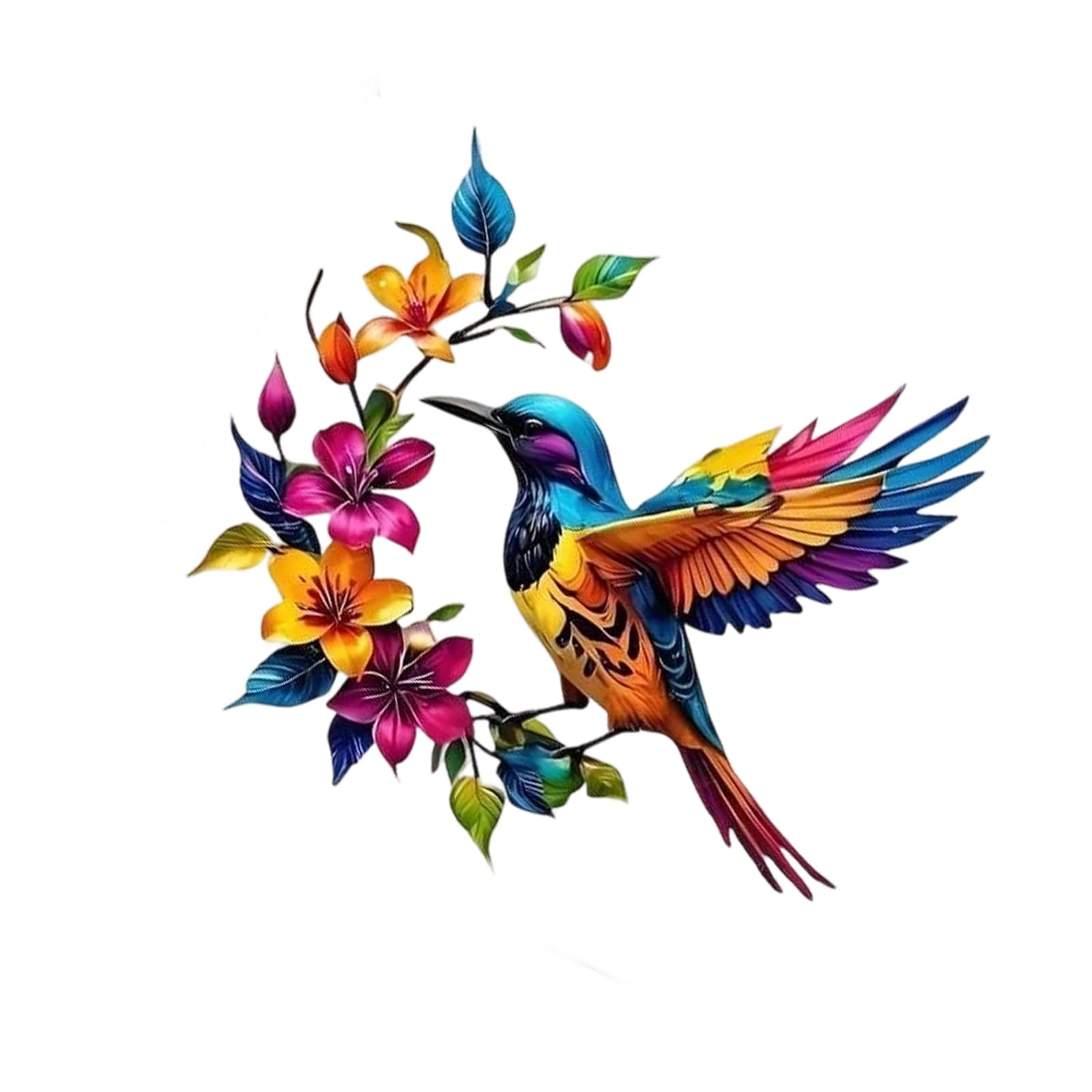 CUNZJIA Metal Wall Art Garden Decoration with Bird and Flower for Outdoor Indoor Decoration Rustproof Hanging Orname