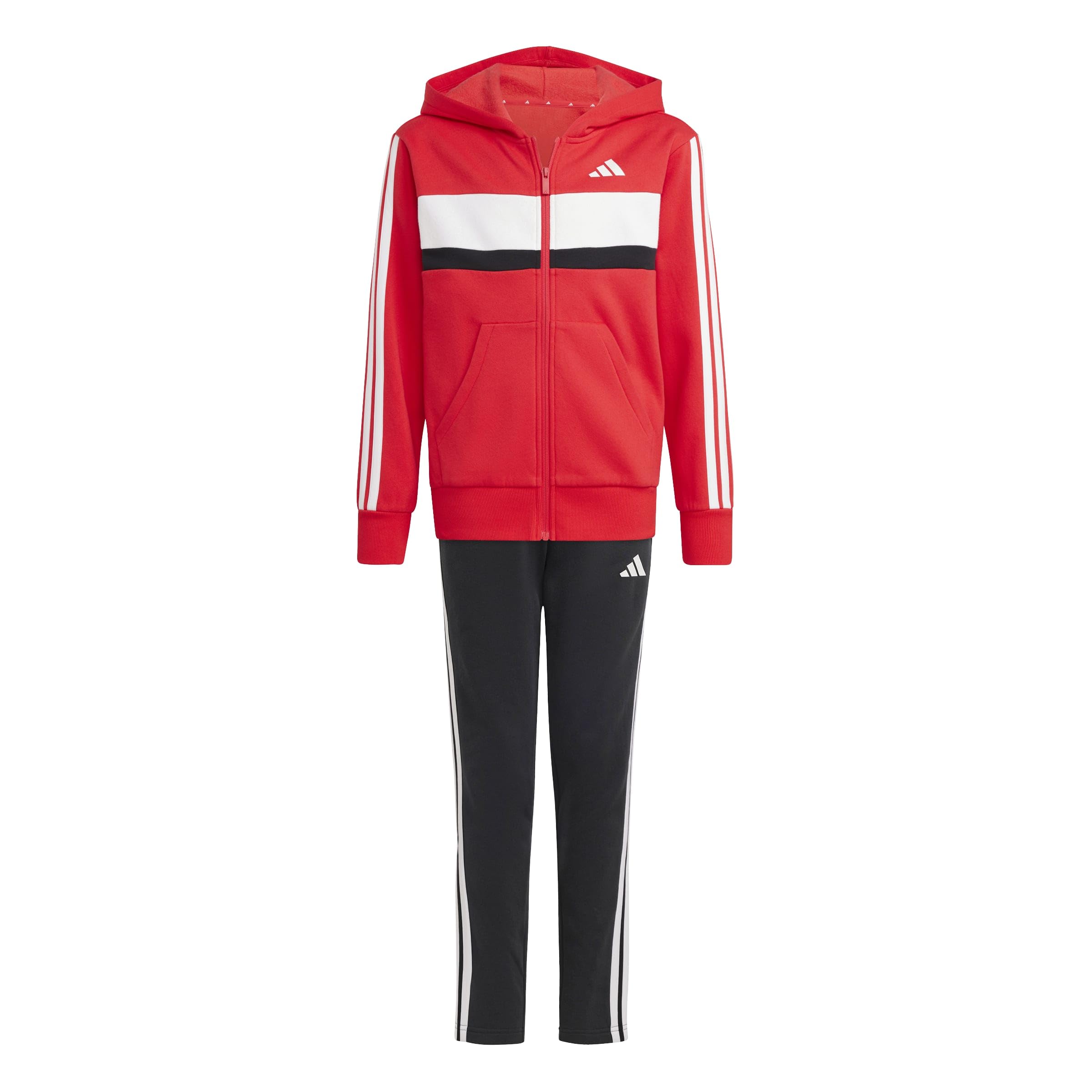 adidas Unisex Kinder Seasonal Essentials Tiberio 3 Stripes Fleece Tracksuit Trainingsanzug