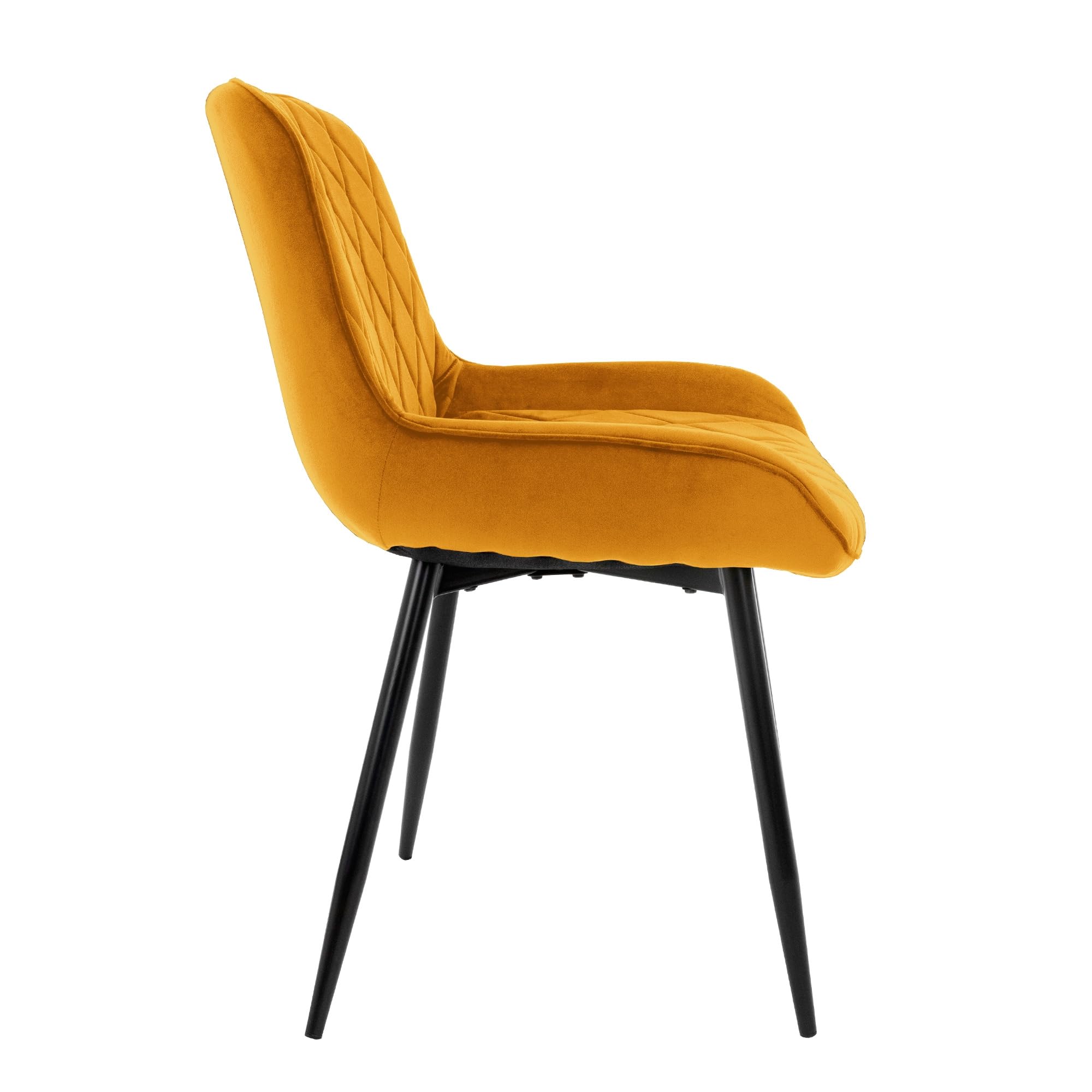 ML-Design 2X Sillas de Comedor Ocre Estilo Retro Asiento Tapizado Aspecto de Piel Sintética Patas de Metal Negras con Respaldo y Apoyabrazos Sillón Moderno para Salón Oficina Dormitorio Cocina