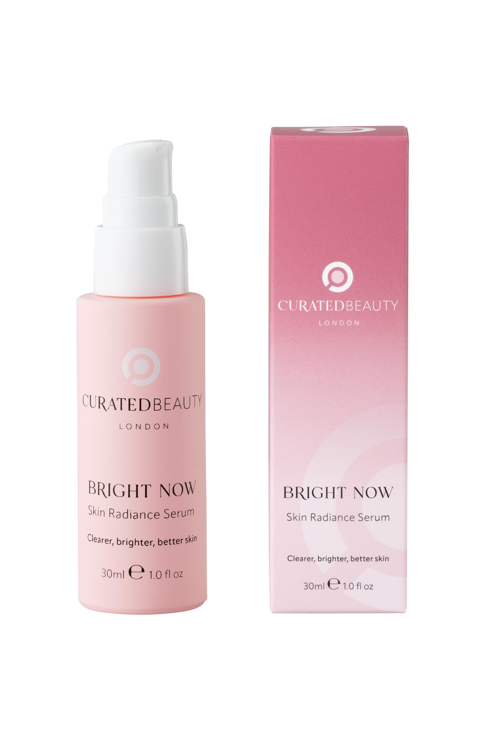 Curated Beauty London Bright Now Skin Radiance. Clearer Brighter Skin. Daily Glow Serum with Tranexamic Acid