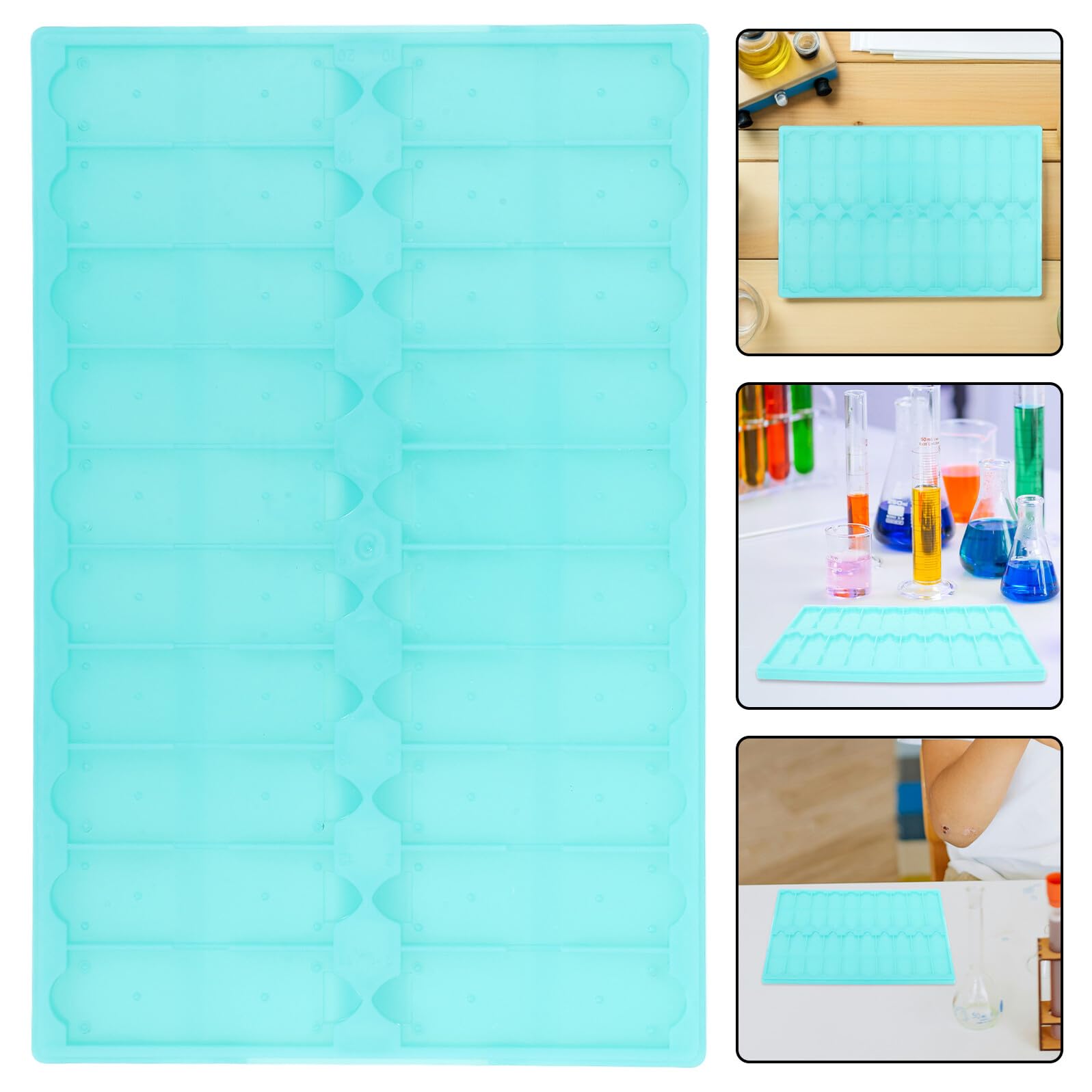 POPETPOP Soporte Diseño Ahorrador de Espacio de Plástico Verde y Experimentos de Diapositivas de Almacenamiento y Fácil Limpieza para Observación Celular Pack de 5 para Laboratorio