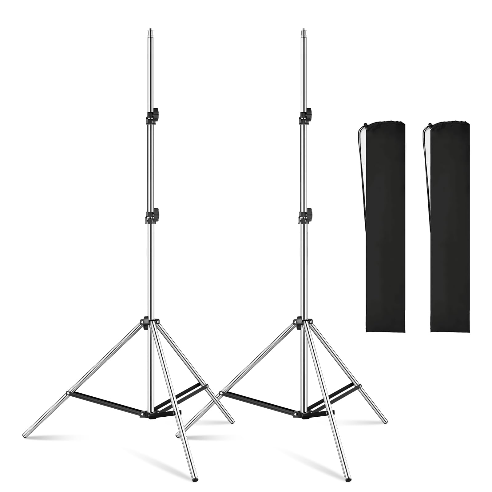 Soonpho 2 Pack Trépied d'éclairage en Aluminium Trépied de lampe à potence Trepied d'éclairage 6.13ft/187cm Avec Vis 1/4 poucepour softbox,réflecteurs,photographie