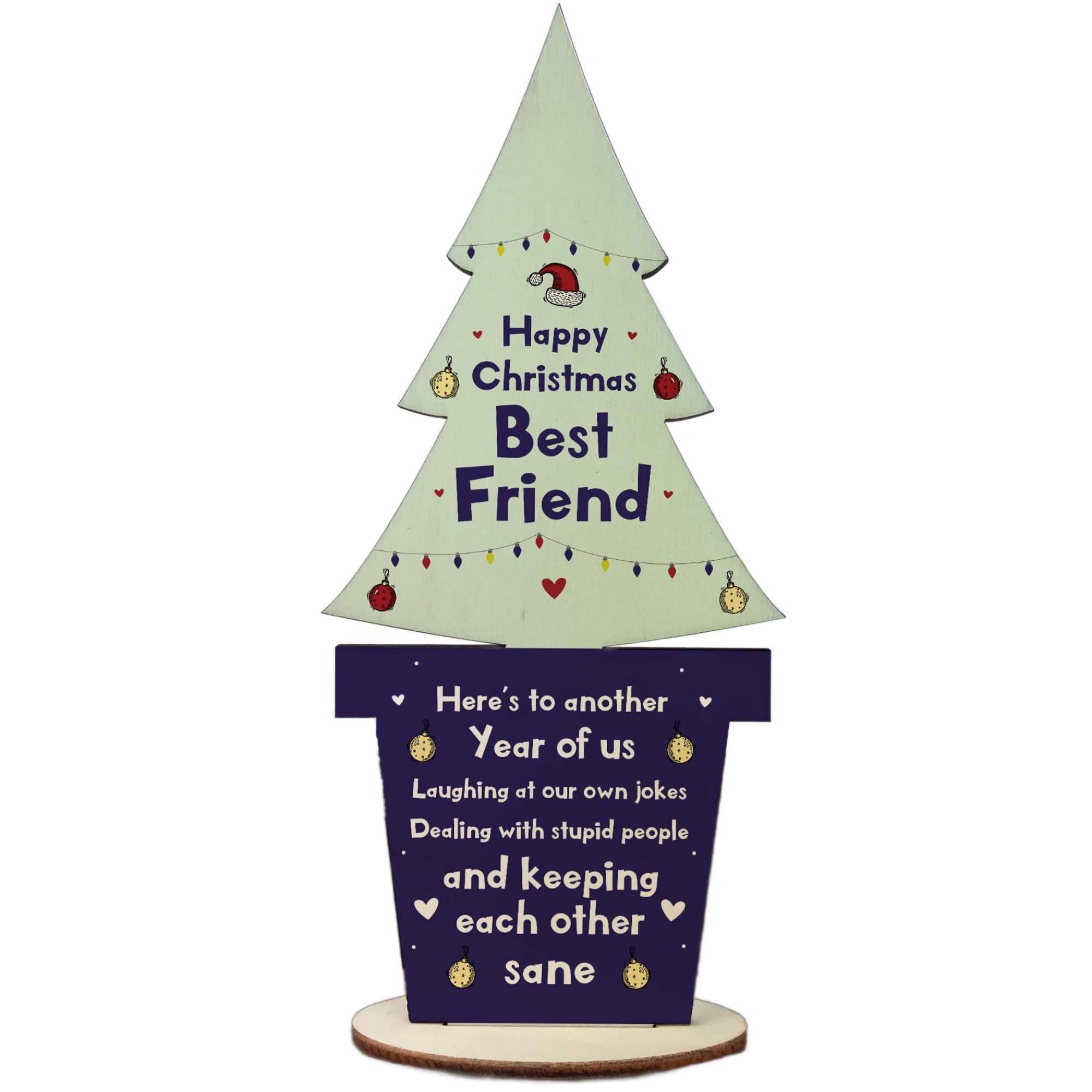 Christmas For Best Friend Wood Christmas Tree Decoration Friendship Keepsake