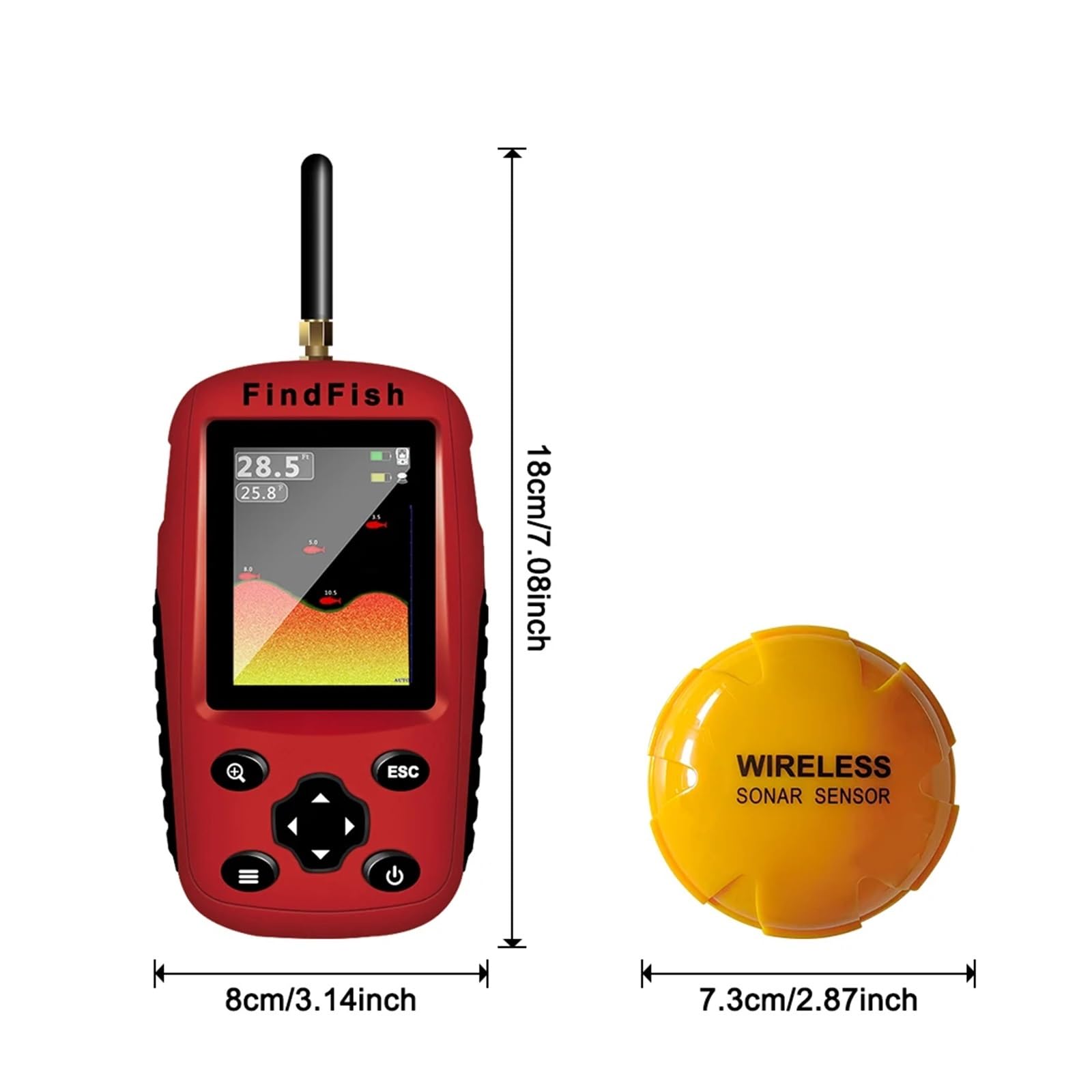 Sonda de Pesca portátil, Eco de Pesca, 36 m, Detector de Pesca(Rot)
