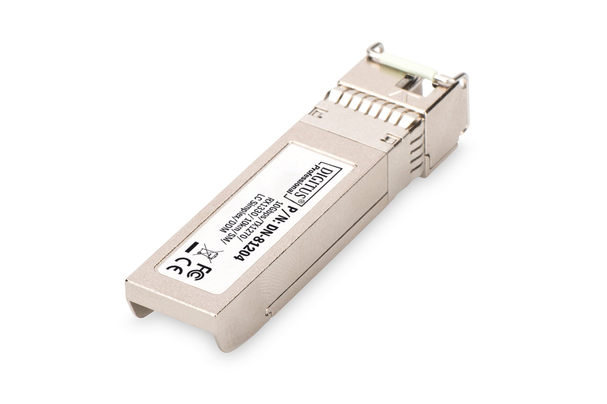 DIGITUS Uniwersalny moduł SFP+ - 10 Gbit/s - Mini GBIC - do światłowodu jednomodowego - LC Simplex - dwukierunkowy - TX1270/RX1330nm - zasięg 10 km - Plug & Play