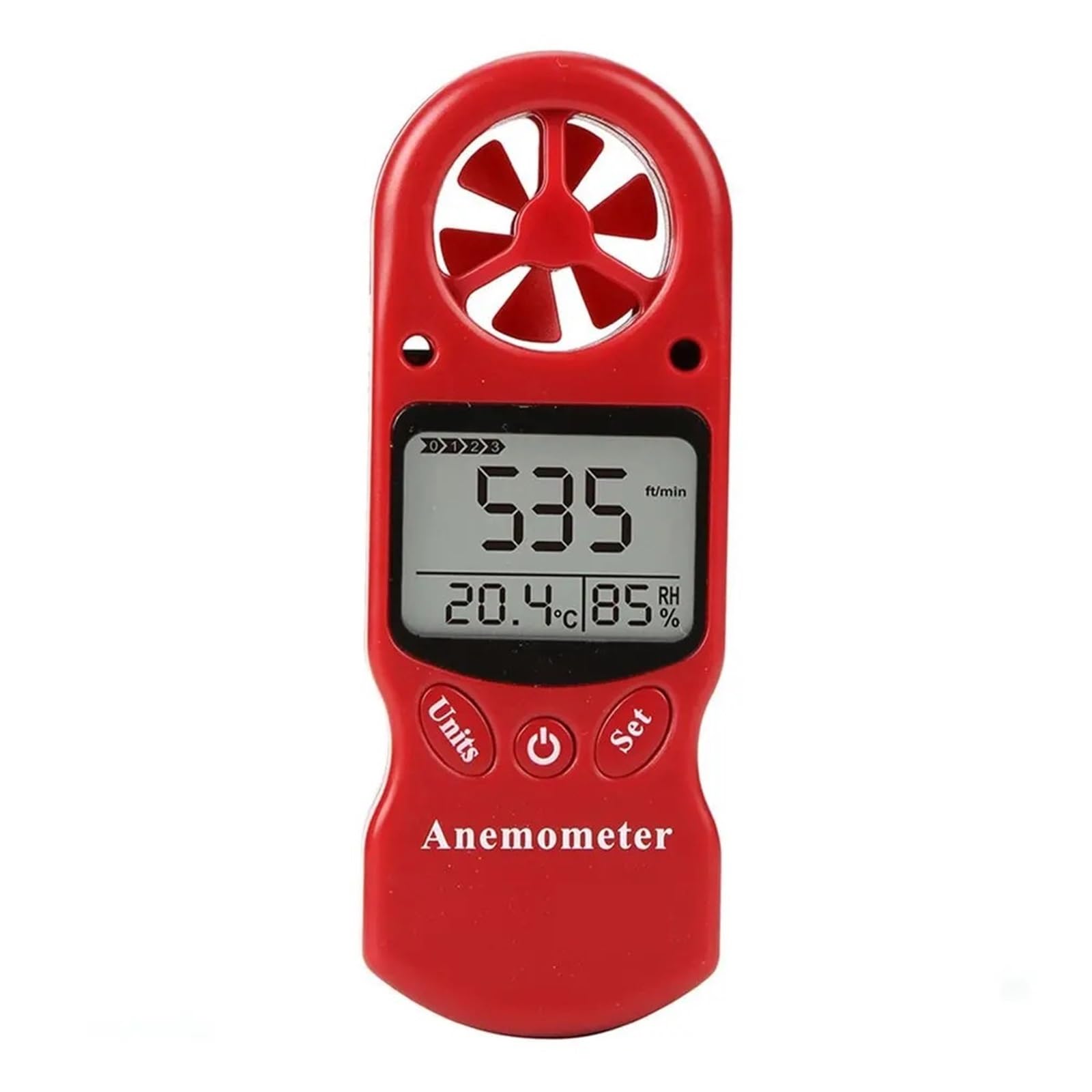 Cyfrowy mini anemometr – uniwersalny miernik prędkości wiatru, temperatury i wilgotności z wyświetlaczem LCD