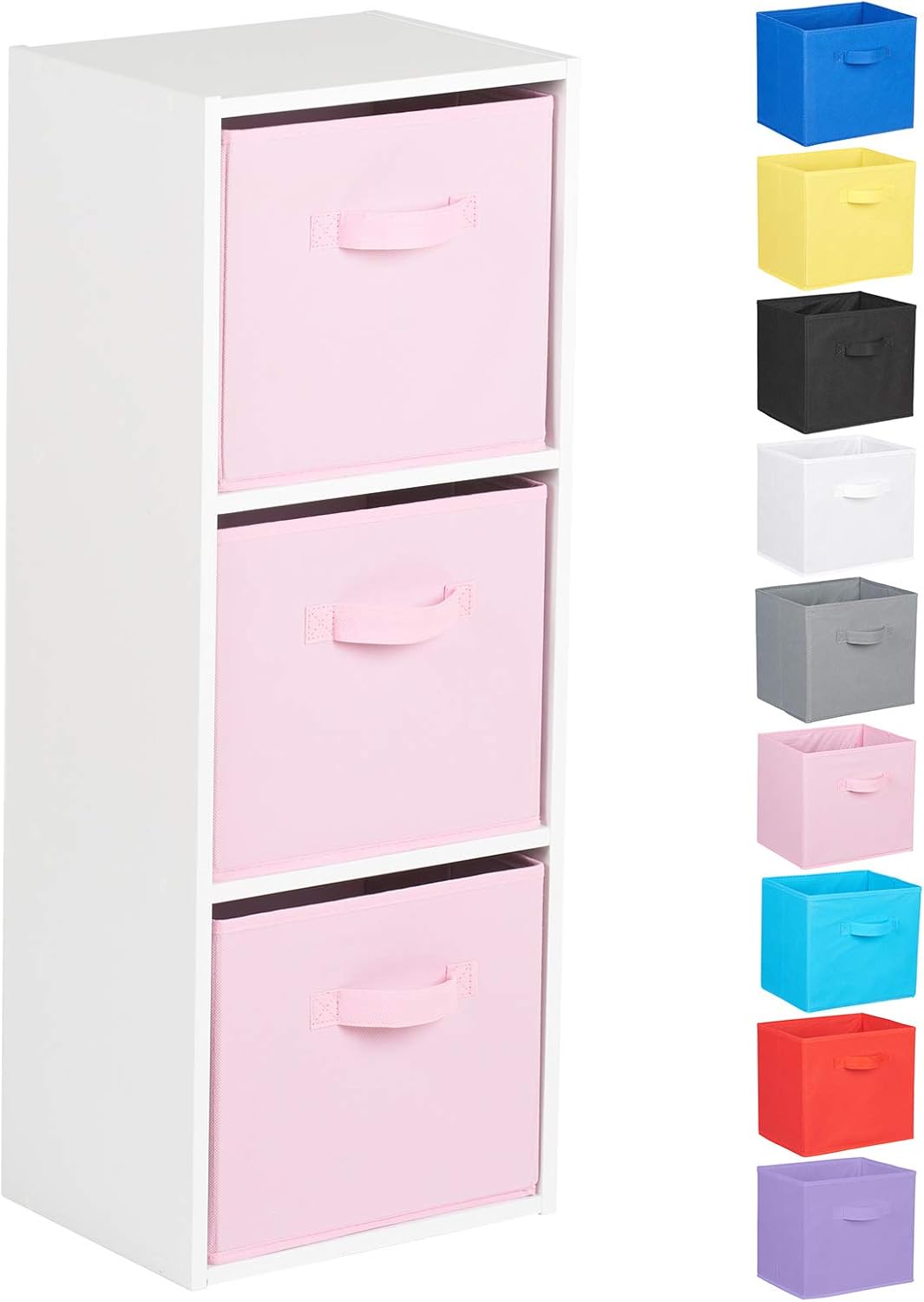 Hartleys 3 Tier White Cube Unit Choice of Storage Boxes Amazon.co