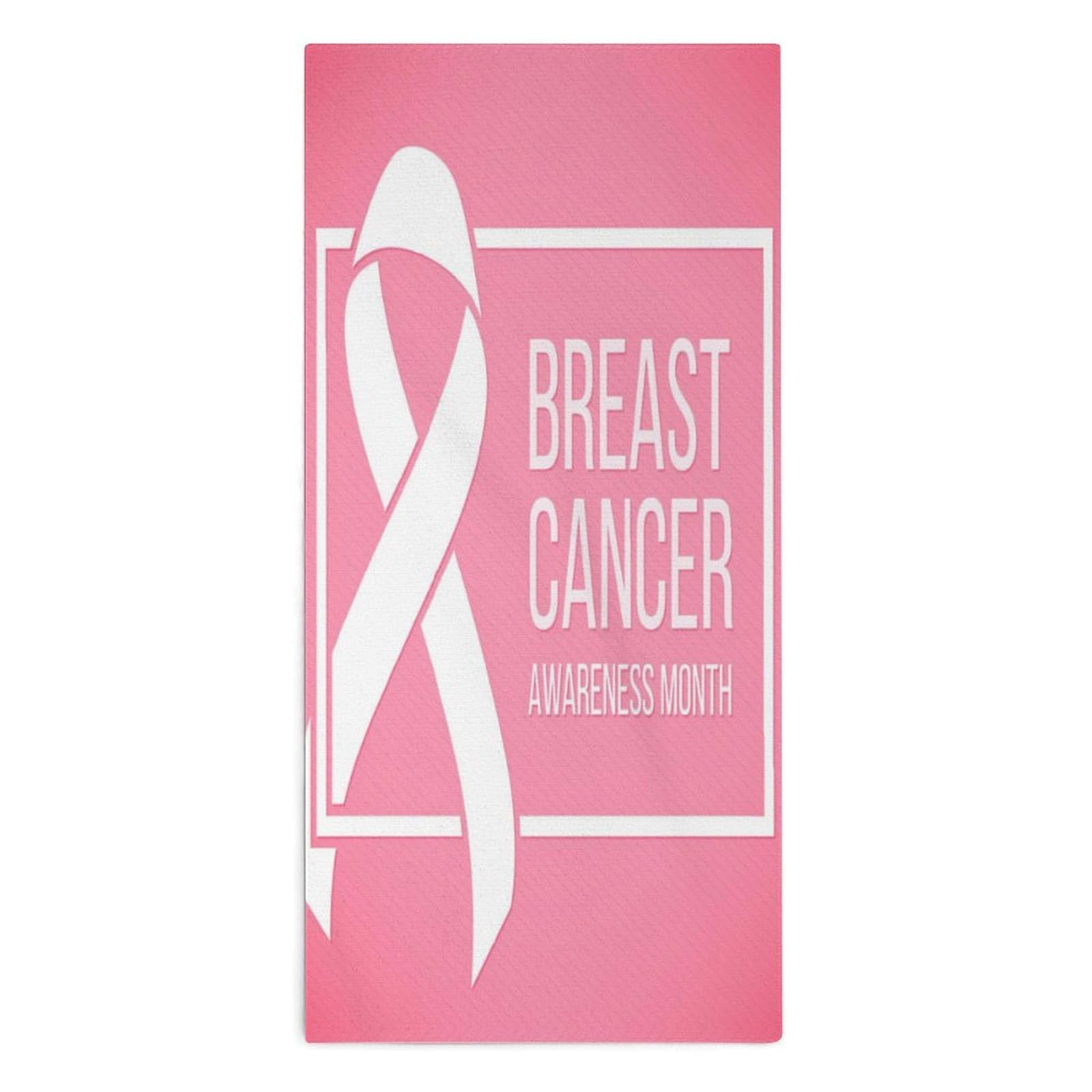NCLQVJXZKHW Ribbon Awareness Breast Cancer Hand Towels Soft Face Towel Gym Bathroom Travel Hotel 13"x28"