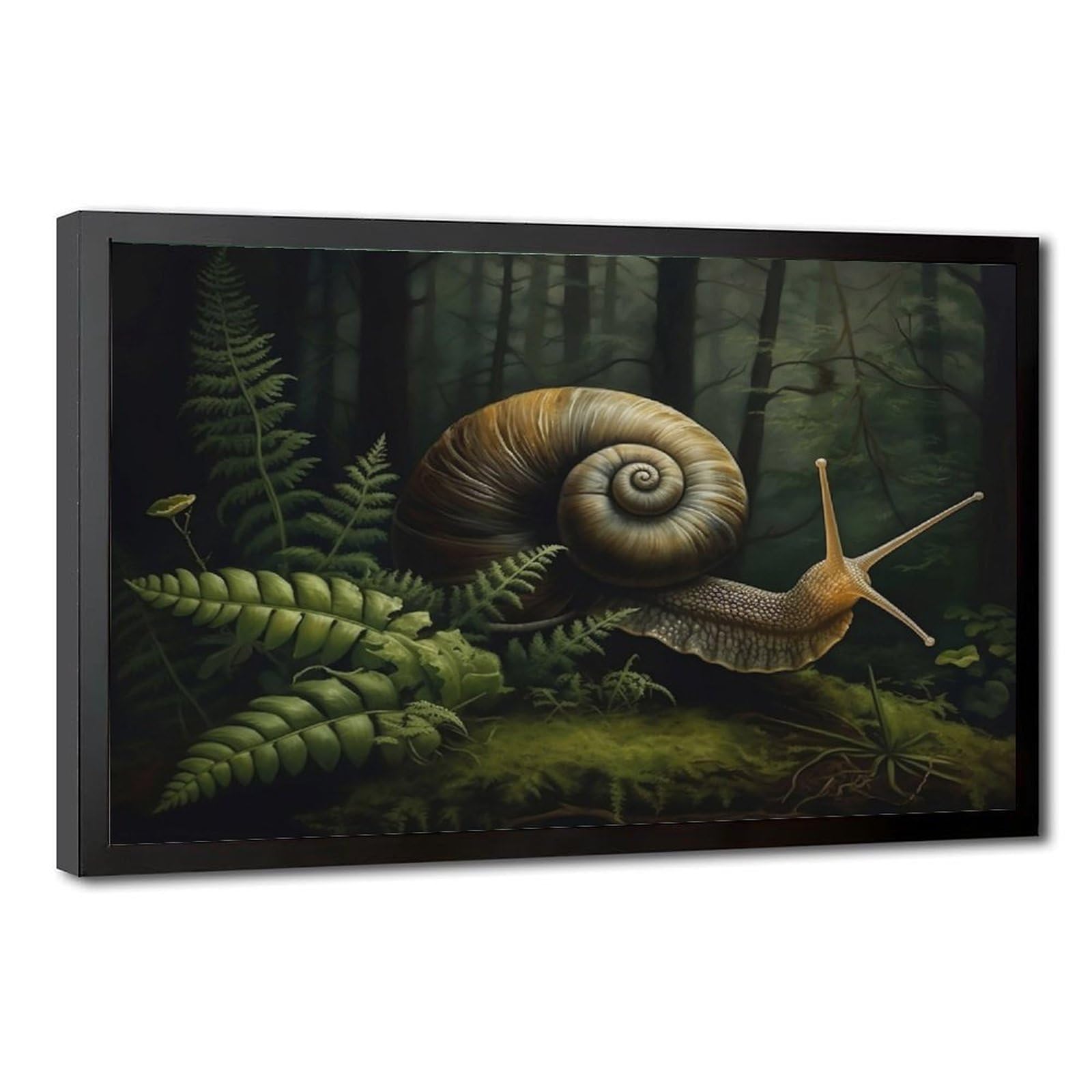 Poster escargot de forêt pour habiller un mur vide, toile rétro vert universitaire - 8