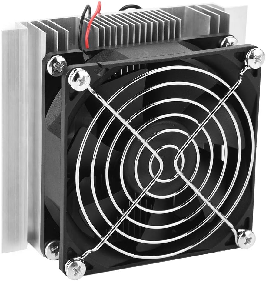 Clasken Ventilador termoeléctrico, Enfriador de refrigeración semiconductor pequeño DIY 6A de 12 V, 4,7 x 3,9 Pulgadas para frigorífico pequeño, Mini Aire Acondicionado
