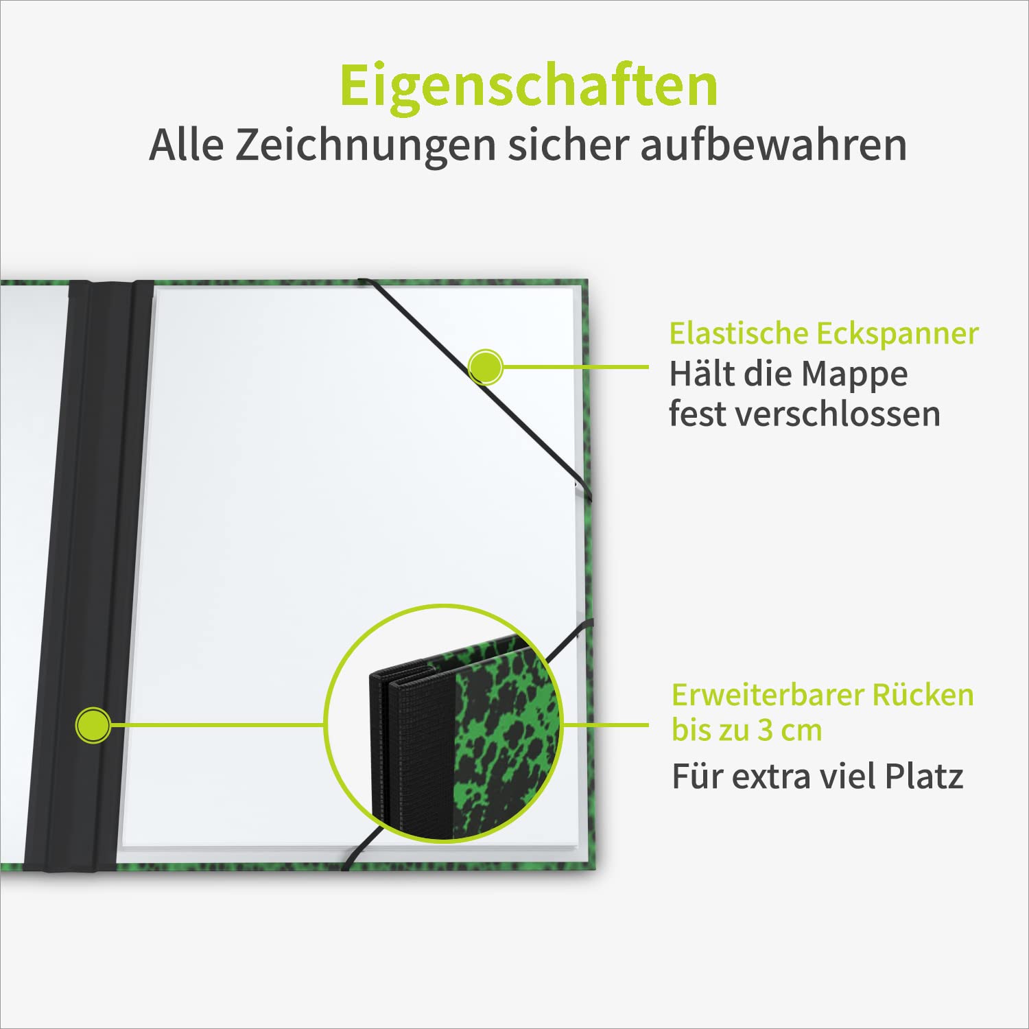 A2 Zeichenmappe, DIN A2 Sammelmappe, Transparente Produktbild-Vorschau 4