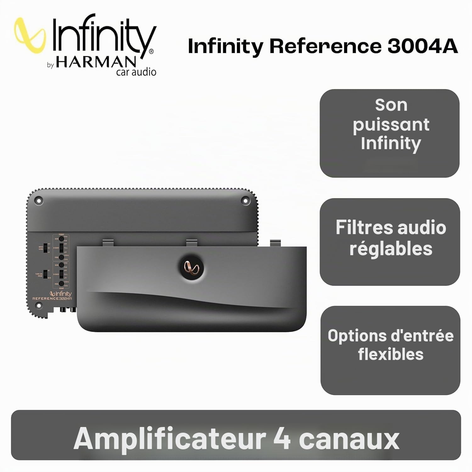 Infinity Reference 3004A Ampli 4 Canaux Class-AB Amplificateur Voiture Auto