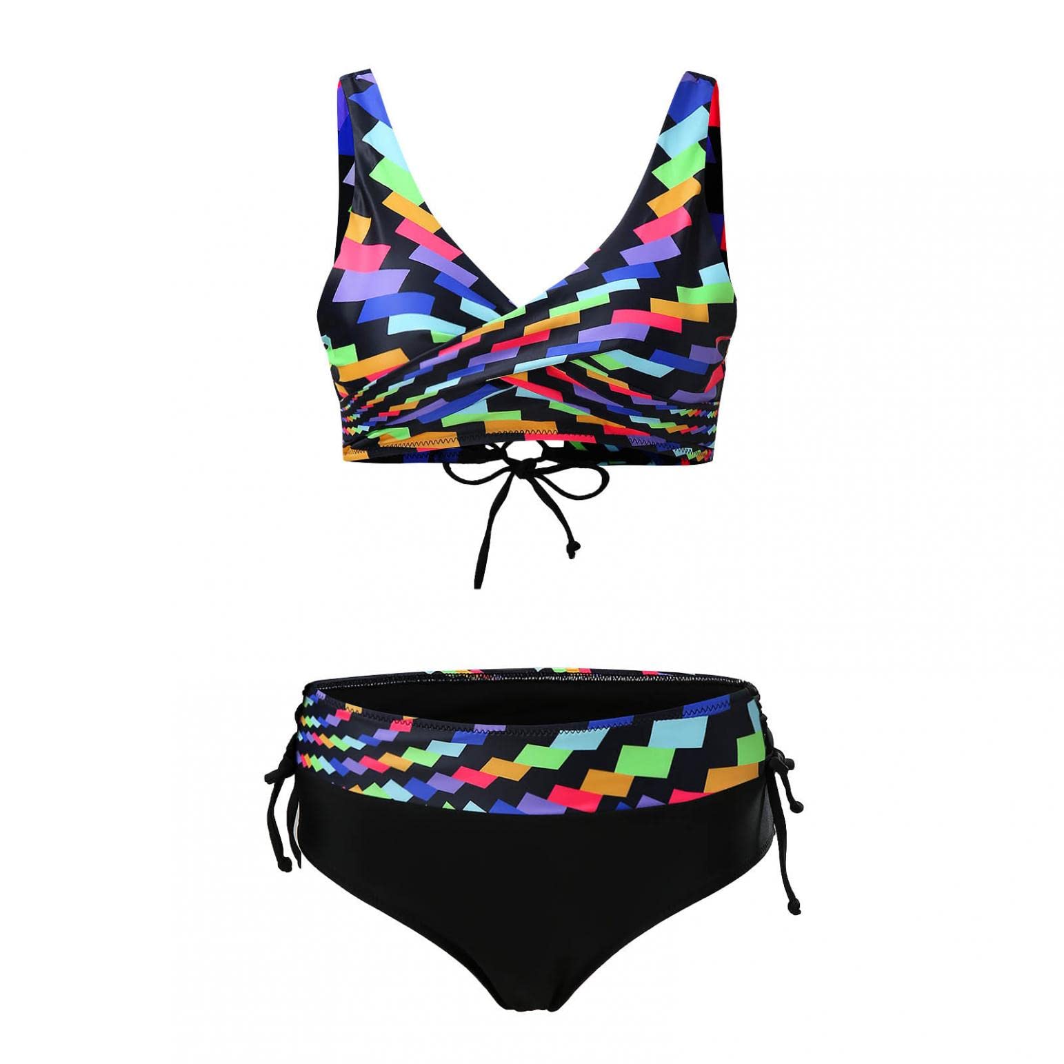 Sheey Bikinis Mujer Push Up Dos Piezas Bikini Mujer,Bikini Push Up con Relleno Bikinis Mujer 2022 Brasileño Biquini Niña Biquini Mujer Negro Biquinis de Niñas Bonitos Bikini Talla Grande