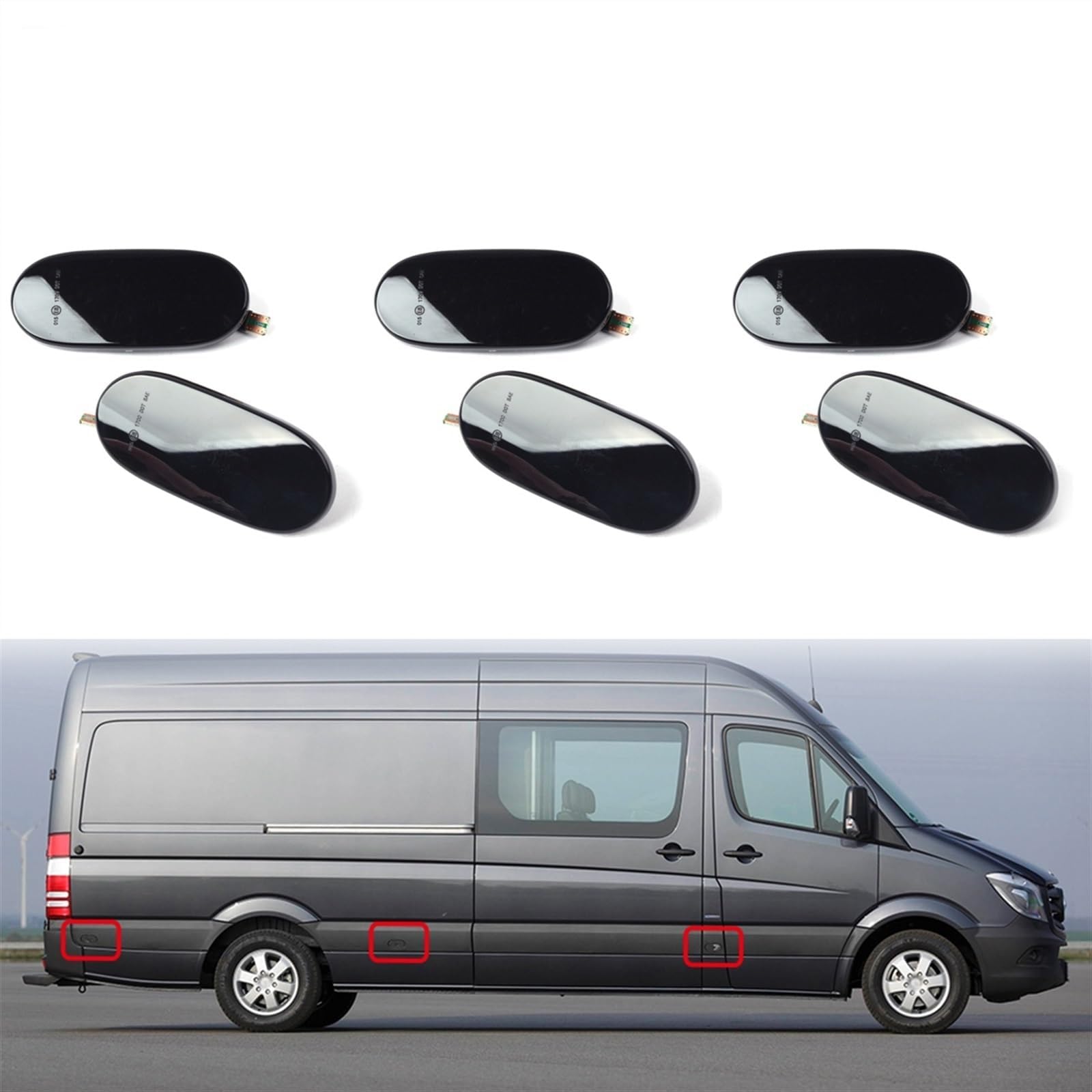 Elevador Modificado, Ahumado Brillante, Negro, Amarillo, Azul y Amarillo, Blanco y Amarillo. Luz de señal de Giro LED dinámica, luz Intermitente secuencial en el Espejo retrovisor