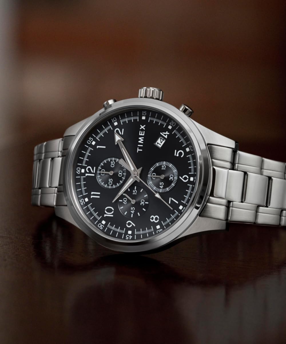 Timex Trend Zegarek Męski 16 mm – Bransoleta ze Stali Nierdzewnej w Kolorze Srebrnym, Niebieska Tarcza, Srebrna Obudowa TW2Y01400