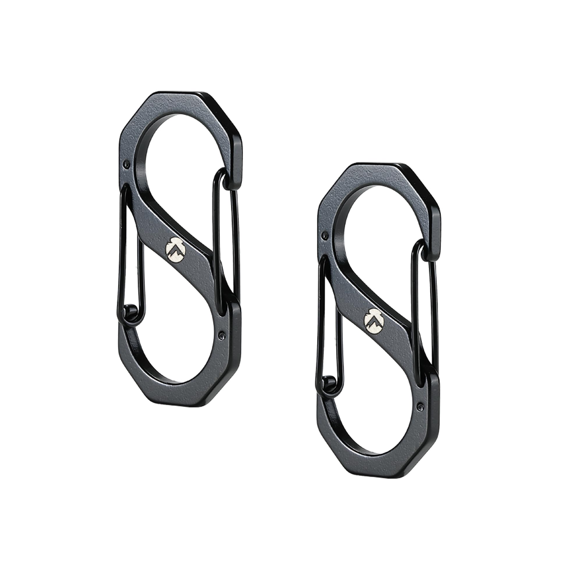 CAMPINGMOON 2PCs Double Spring Carabiner Clip Dual Locking Camping Accessories 2-inch Length SS-5