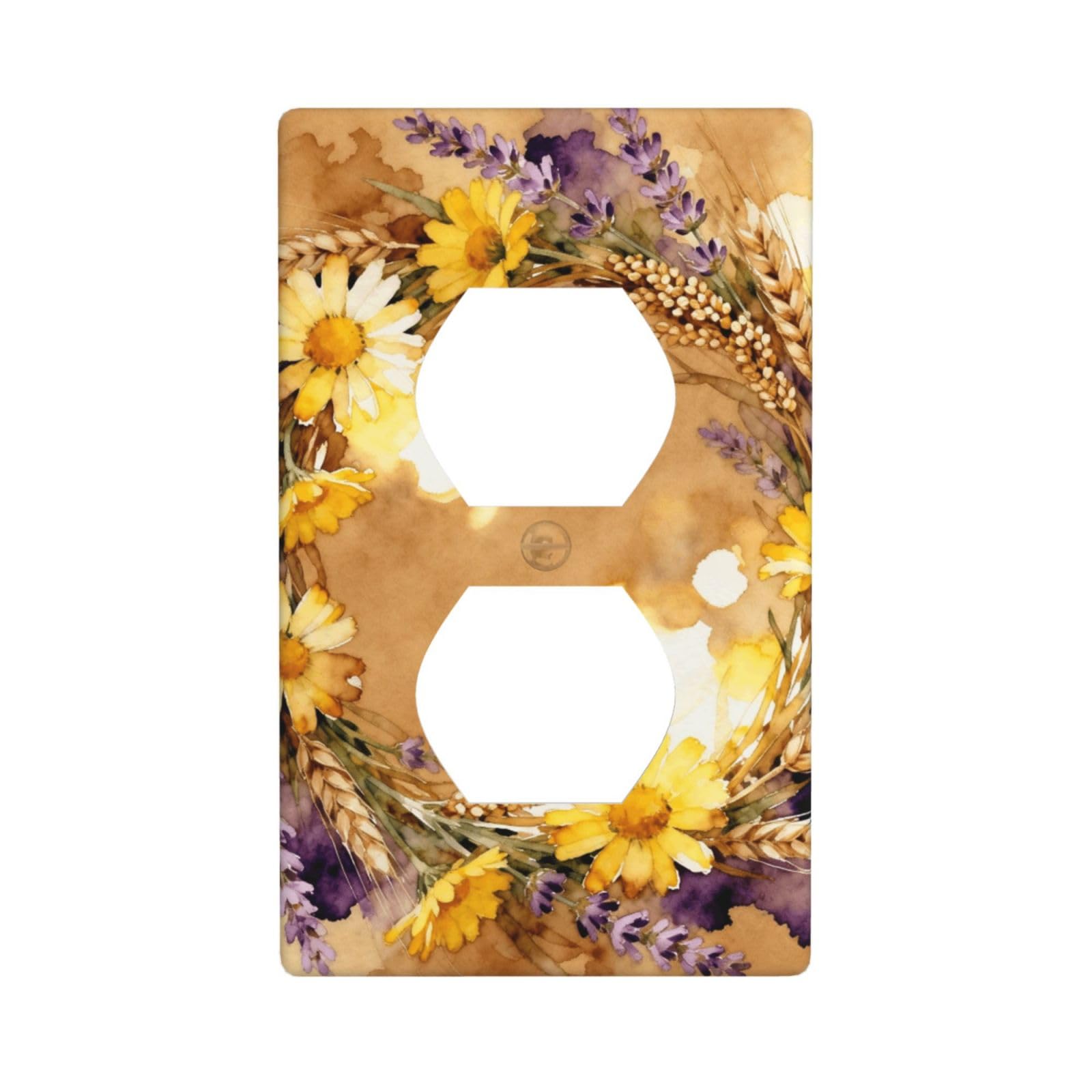 Wreath Pattern Unbreakable Polycarbonate Switch Plate-1 Gang Screwless Wall Plate for Home Office