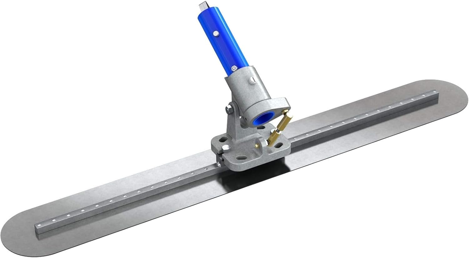 Bon Spring Steel Fresno Trowel 48 in. x 5 in. Round End Concrete Finishing Blade with Rock n Roll Adjustable Bracket, Universal Mounting System for Large Flatwork