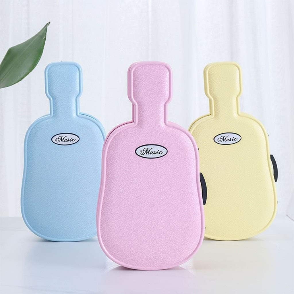 Music box Guitar-shaped Musical Ballerina Jewelry Storage Box,Creative Music Box with Mirror-Für Elise Tune,Great Birthday Gift Octave Music Box(Pink)