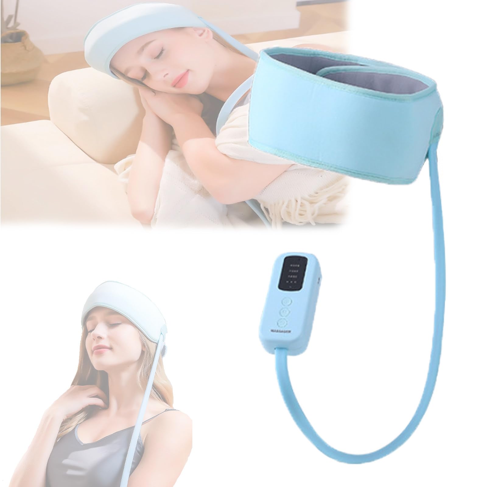 Masajeador Eléctrico Para El Cuero Cabelludo, Con Amasamiento Con Bolsa De Aire, Compresa Caliente De 42°C, 3 Modos Y Velocidad, Masajeador Elegante Y Compacto, Para Una Relajación Profunda