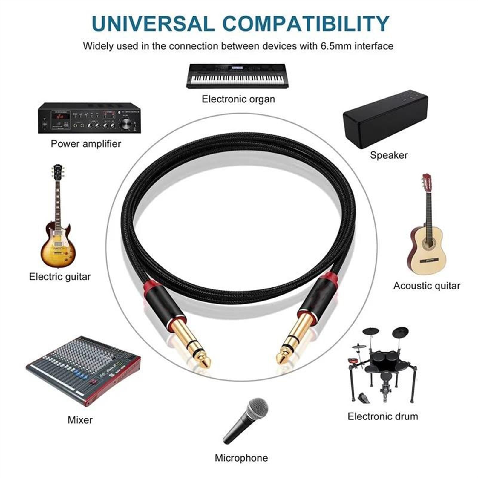 kabel audio instrumentu muzycznego Kabel Do Gitary 6,35 Mm 1/4 TRS Stereo Cable Do Gitary Elektrycznej Mandoliny Basu I Wzmacniacza(10m)