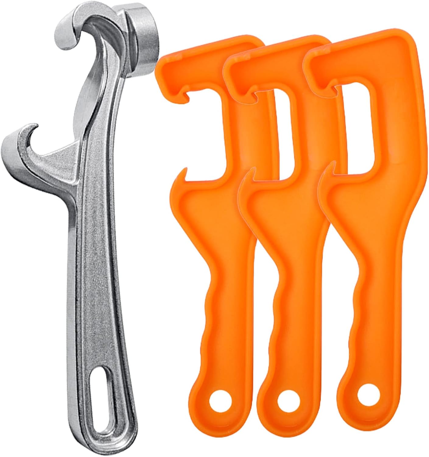 1Pcs Aluminum 3Pcs Plastic 5 Gallon Bucket Lid Opener, 5